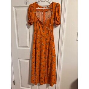 REFORMATION Lacey Dress August Orange Floral Size 0